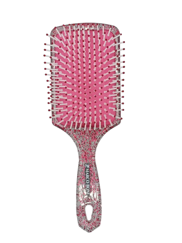 ESCOVA RAQUETE NYLON PIN GLITTER VERMELHO