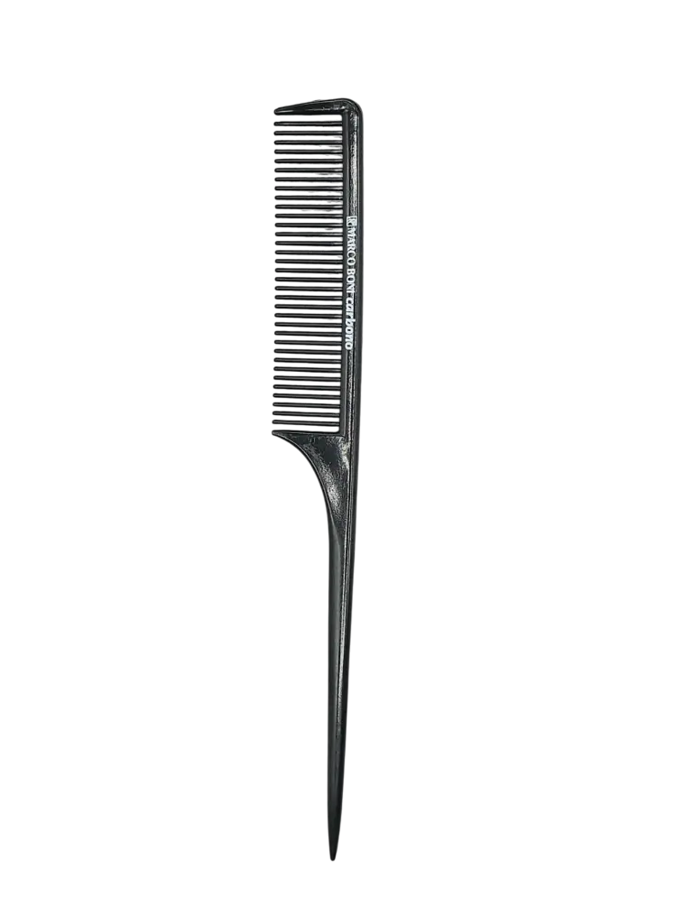 PROFESSIONAL POINTED HANDLE WIDE AND SPACED TEETH CARBON 