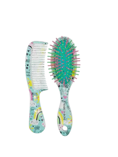 [0604B] KIT ESCOVA E PENTE - LINHA LITTLE FUN